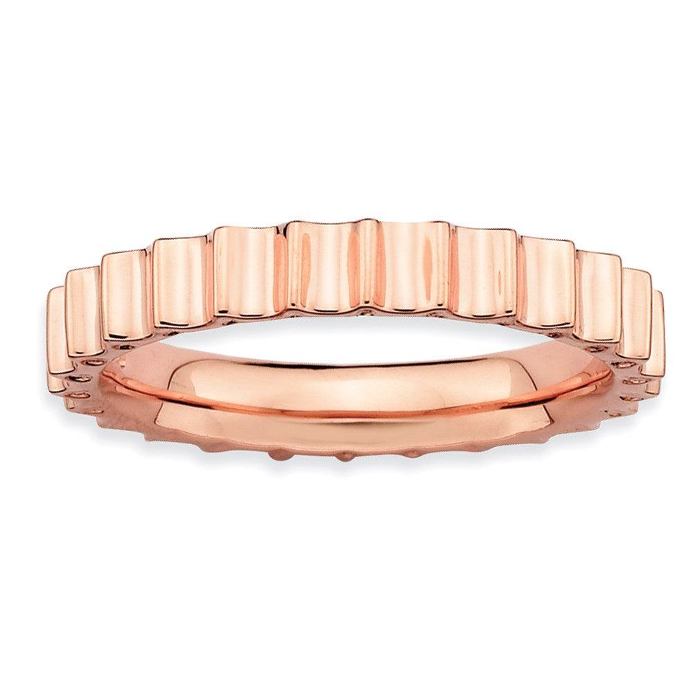Sterling Silver Stackable Expressions Pink-plated Ring, Size 7, 3.25 mm, 2.88 g - ID5S9QSK256-78L7