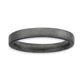 Sterling Silver Stackable Expressions Black-plated Satin Ring, Size 10, 3.25 mm