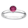 SS Stackable Expressions High 5mm Round Pink Tourmaline Ring, 0.49 ct, 2.25 mm