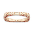 Sterling Silver Stackable Expressions Polished Pink-plate Square Ring, Size 7, 2.25 mm, 2.6 g