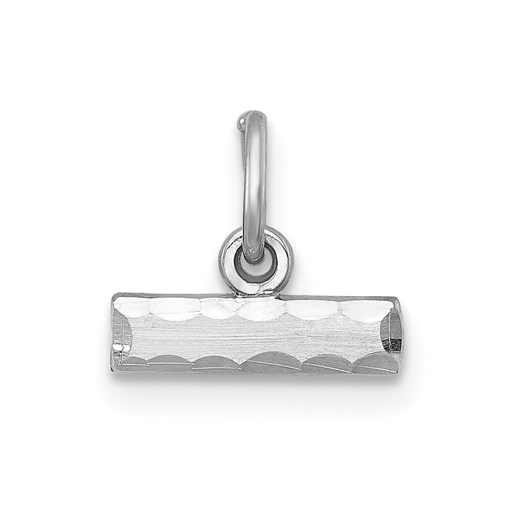 Sterling Silver Rhodium-plated Diamond-cut #Top Charm, 10 x 11 mm