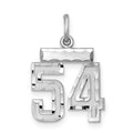 Sterling Silver Rhodium-plated Diamond-cut #54 Charm, 20 x 14 mm