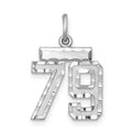 Sterling Silver Rhodium-plated Diamond-cut #79 Charm, 20 x 14 mm