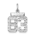 Sterling Silver Rhodium-plated Diamond-cut #83 Charm, 20 x 14 mm