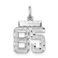 Sterling Silver Rhodium-plated Diamond-cut #85 Charm, 20 x 14 mm