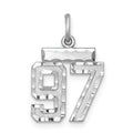 Sterling Silver Rhodium-plated Diamond-cut #97 Charm, 20 x 14 mm