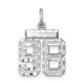 Sterling Silver Rhodium-plated Diamond-cut #98 Charm, 20 x 14 mm