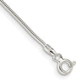 Sterling Silver 1.2mm Round Snake Chain Anklet, 9 x 1.2 mm