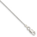 Sterling Silver 1.25mm Diamond-cut Round Spiga Chain, 7 x 1.25 mm