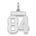 Sterling Silver/Rhodium-plated Polished Number 84 Charm, 20 x 8 mm