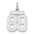 Sterling Silver/Rhodium-plated Polished Number 89 Charm, 20 x 8 mm