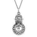 Sentimental Expressions Sterling Silver Rhodium-plated Antiqued FW Cultured Pearls of Wisdom 18in Necklace, 18 mm