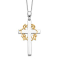 Sentimental Expressions Sterling Silver Gold-plated No Greater Love Cross 18in Necklace, 18 mm