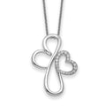 Sentimental Expressions Sterling Silver Rhodium-plated CZ Everlasting Love 18in Necklace, 18 mm