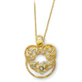 Sterling Silver & Gold-plated CZ Angel of Grace 18in Necklace, 18 mm