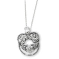 Sterling Silver CZ Antiqued Angel of Grace 18in Necklace, 18 mm