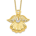 Sentimental Expressions Sterling Silver Gold-plated CZ Angel of Remembrance 18in Necklace, 18 mm
