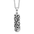Sentimental Expressions Sterling Silver Rhodium-plated Antiqued Cylinder Remembrance Ash Holder 18 Inch Necklace, 18 mm