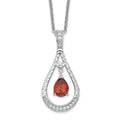Sentimental Expressions Sterling Silver Rhodium-plated Jan. CZ Stone Never Forget Tear 18in Birthstone Necklace, 18 mm