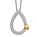 Sentimental Expressions Sterling Silver Gold-plated CZ A Tear of Love 18in Necklace, 18 mm