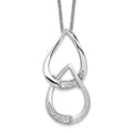 Sentimental Expressions Sterling Silver Rhodium-plated CZ Tears to Share 18in Necklace, 18 mm