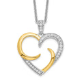Sentimental Expressions Sterling Silver Gold-plated The Arms of Love 18in Heart Necklace, 18 mm