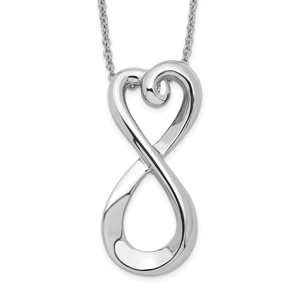 Sentimental Expressions Sterling Silver Rhodium-plated Polished Infinite Love 18in Necklace, 18 mm