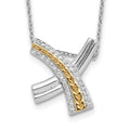 Sentimental Expressions Sterling Silver Gold-plated Sealed With a Kiss 18in Necklace, 18 mm