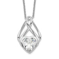 Sentimental Expressions Sterling Silver Rhodium-plated CZ Wrapped Around My Heart 18in Necklace, 18 mm