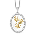 Sentimental Expressions Sterling Silver Gold-plated Hand Prints 18in Necklace, 18 mm