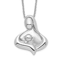 Sentimental Expressions Sterling Silver Rhodium-plated Polished Maternal Bond 18in Necklace, 18 mm