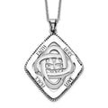 Sentimental Expressions Sterling Silver Rhodium-plated Antiqued Family Blessings 18in Necklace, 18 mm