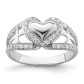 Sentimental Expressions Sterling Silver Rhodium-plated CZ Polished Pure Heart Ring, Size 7