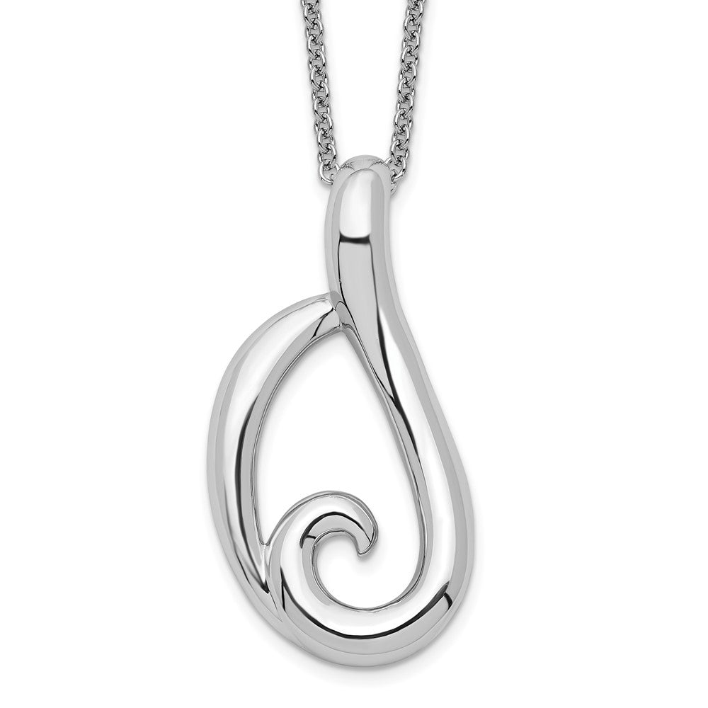 Sentimental Expressions Sterling Silver Rhodium-plated Friendship 18in Necklace, 18 mm