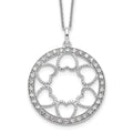 Sentimental Expressions Sterling Silver Rhodium-plated CZ Fullness Of Blessings 18in Necklace, 18 mm