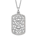Sentimental Expressions Sterling Silver Polished CZ Thankful for You Necklace, 18 mm
