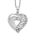 Sentimental Expressions Sterling Silver Rhodium-plated Close To My Heart 18in Necklace, 18 mm