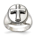 Sentimental Expressions Sterling Silver Polished & Antiqued Boldness Cross Ring, Size 9, 19.4 mm