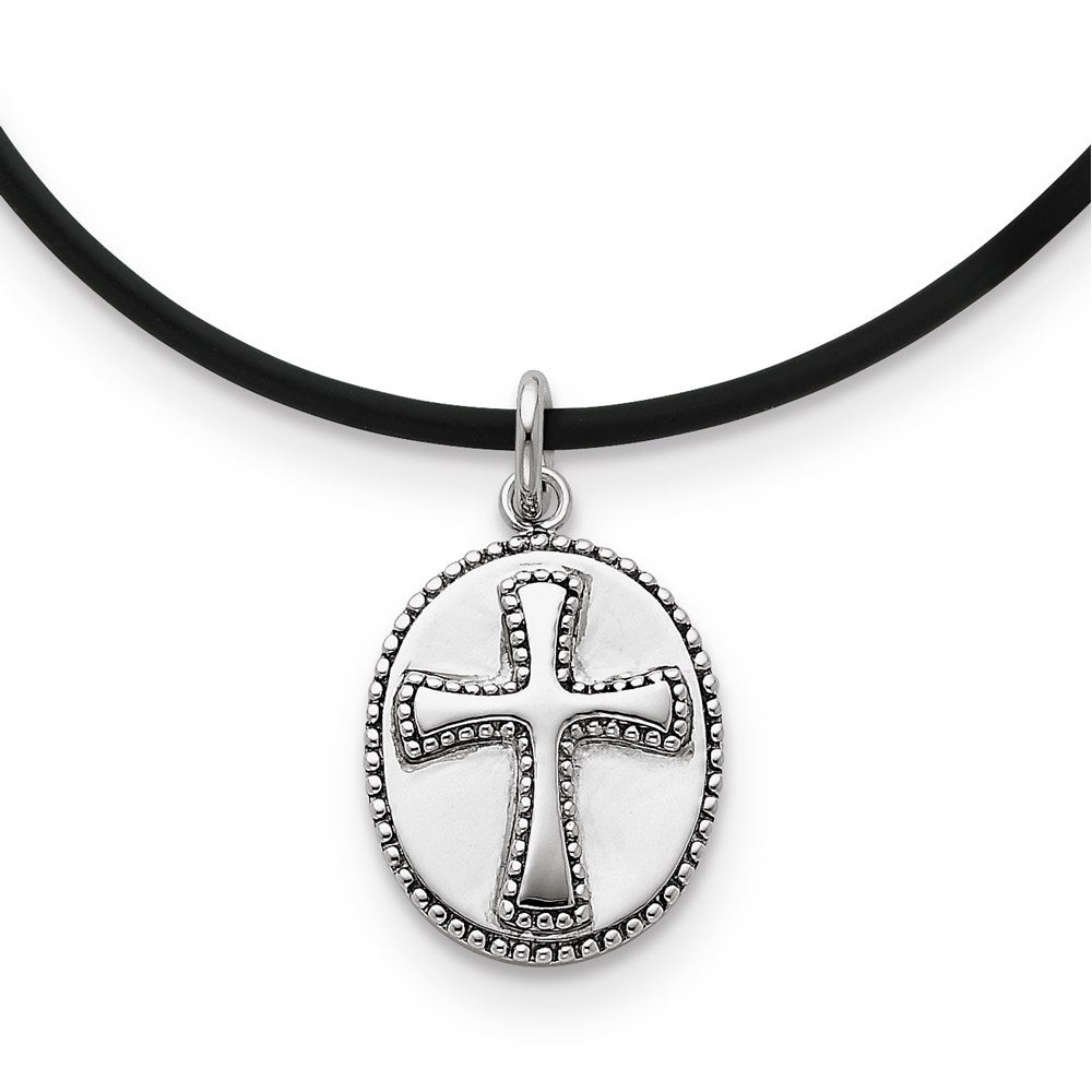 Sterling Silver Antiqued Boldness 18in Necklace, 18 mm