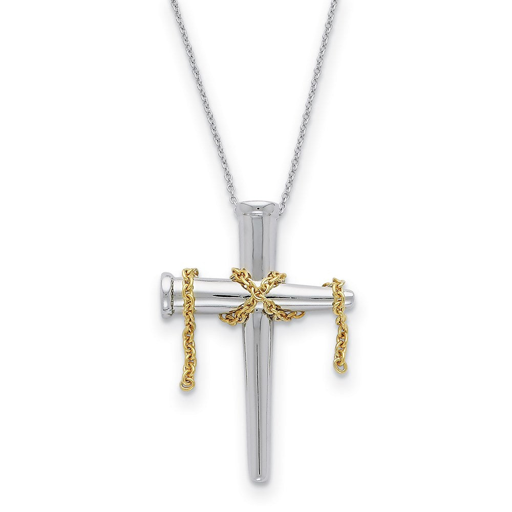 Sterling Silver & Gold-plated It Is Finished 18in Necklace, 18 mm
