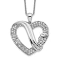 Sentimental Expressions Sterling Silver Rhodium-plated CZ Forever Grateful 18in Necklace, 18 mm