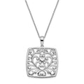 Sentimental Expressions Sterling Silver Rhodium-plated I Care About What You Are Going Through 18 Necklace, 18 mm