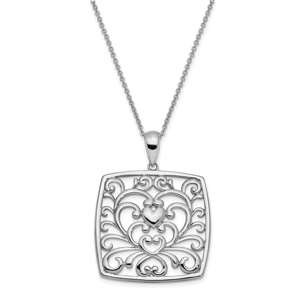Sentimental Expressions Sterling Silver Rhodium-plated I Care About What You Are Going Through 18 Necklace, 18 mm