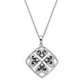 Sterling Silver Antiqued Wishing You Luck 18in Necklace, 18 mm