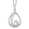 Sentimental Expressions Sterling Silver Rhodium-plated Remember Me Always 18in Necklace, 18 mm