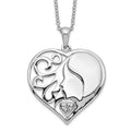 Sentimental Expressions Sterling Silver Rhodium-plated CZ My Daughter, My Heart's Treasure 18in Necklace, 18 mm