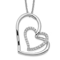 Sentimental Expressions Sterling Silver Rhodium-plated Antiqued CZ Thank You Grandma 18in Hearts Necklace, 18 mm