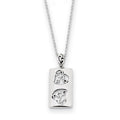 Sterling Silver Antiqued Girlfriends Two 18in Necklace, 18 mm