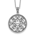 Sentimental Expressions Sterling Silver Rhodium-plated A Friend For All Seasons 18 Fleur de lis Necklace, 18 mm