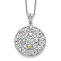Sentimental Expressions Sterling Silver Rhodium-plated CZ Bliss 18in Necklace, 18 mm